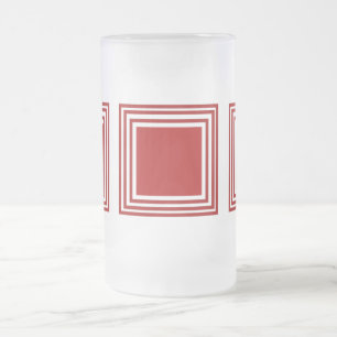 DE CRISTAL ESMERILADO TAZA DEL VIDRIO DEL CUADRADO ROJO