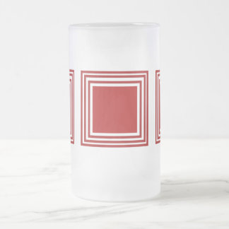 DE CRISTAL ESMERILADO TAZA DEL VIDRIO DEL CUADRADO ROJO