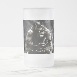 De Cristal Esmerilado Taza del vidrio del hombre lobo