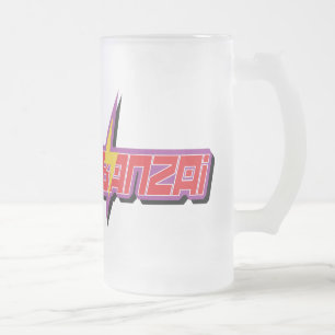 De Cristal Esmerilado Taza del vidrio del logotipo del Banzai