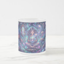 Taza Diosa Cósmica – Mujer Meditando en Galaxia Mí
