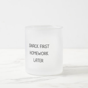 De Cristal Esmerilado Taza Divertida para Niños Merienda Primero Deberes