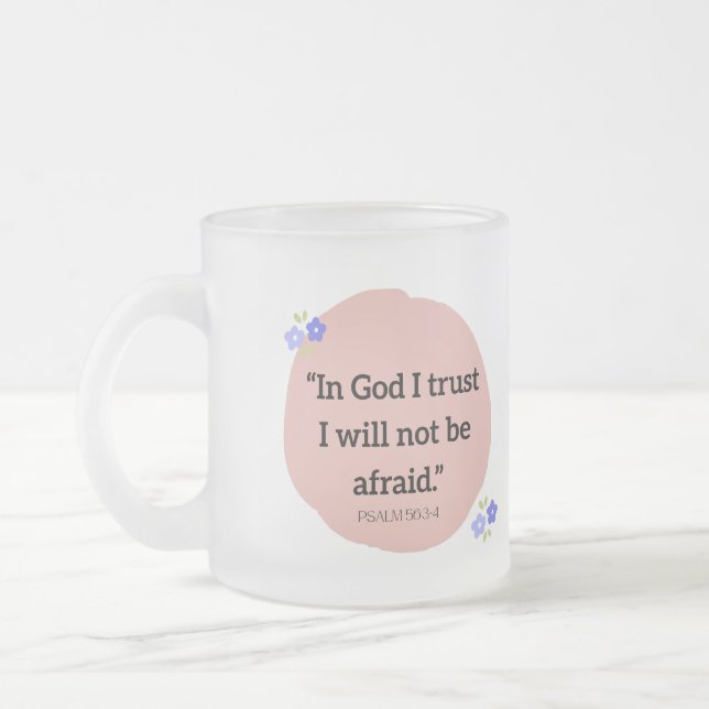 De Cristal Esmerilado Taza escarchada con versículo bíblico (Izquierda)