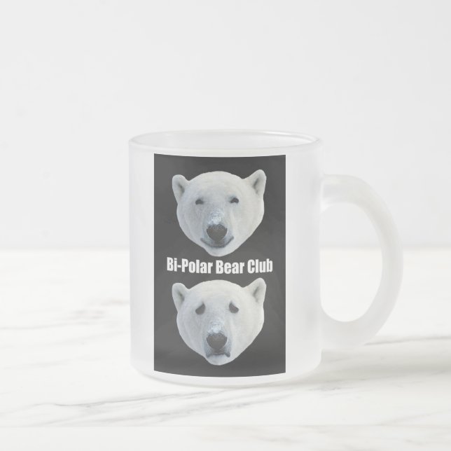 De Cristal Esmerilado Taza escarchada del club bipolar del oso (Derecha)