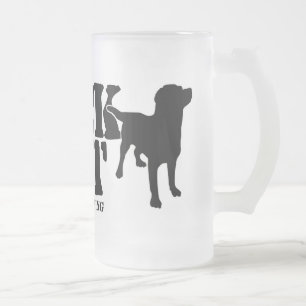 De Cristal Esmerilado Taza escarchada del Mutt negro