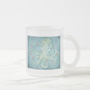De Cristal Esmerilado Taza escarchada del pulpo