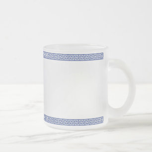 De Cristal Esmerilado Taza escarchada dominante griega