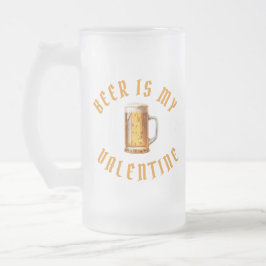 De Cristal Esmerilado Taza Escarchada LA CERVEZA ES MI SAN VALENTÍN 
