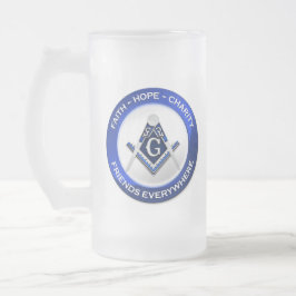 De Cristal Esmerilado Taza Escarchada Masónica
