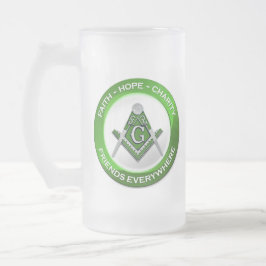 De Cristal Esmerilado Taza Escarchada Masónica