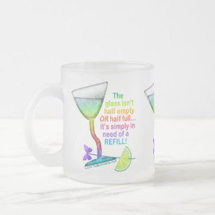 DE CRISTAL ESMERILADO TAZA ESCARCHADA - VASO MEDIO LLENO