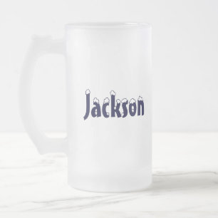 De Cristal Esmerilado Taza Estilo-Helada Jackson-Nombre