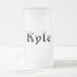 De Cristal Esmerilado Taza Estilo-Helada Kyle-Nombre