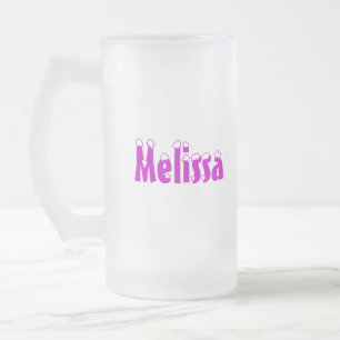 De Cristal Esmerilado Taza Estilo-Helada Melissa-Nombre