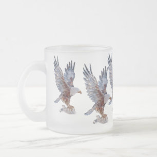 De Cristal Esmerilado Taza estilo Majestic Eagle Crystal