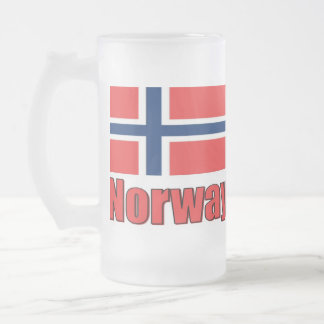 De Cristal Esmerilado taza helada 16oz Noruega \ bandera