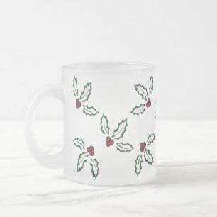 De Cristal Esmerilado Taza helada acebo bonito del KRW