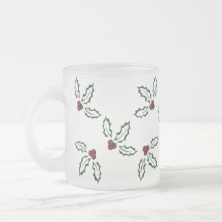 De Cristal Esmerilado Taza helada acebo bonito del KRW