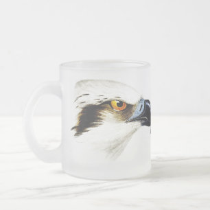 De Cristal Esmerilado Taza Helada Águila Pescadora Blanca
