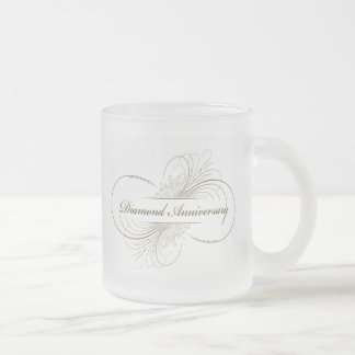 De Cristal Esmerilado Taza helada aniversario del diamante