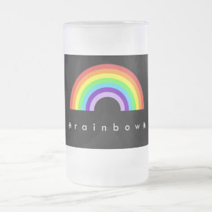 De Cristal Esmerilado Taza helada arco iris