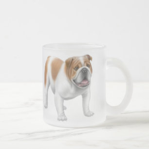 De Cristal Esmerilado Taza helada bulldog inglés