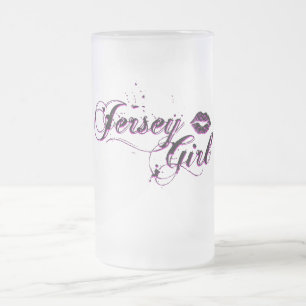 De Cristal Esmerilado Taza helada chica del jersey