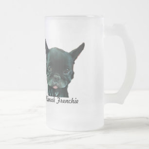 De Cristal Esmerilado Taza helada del bulldog francés