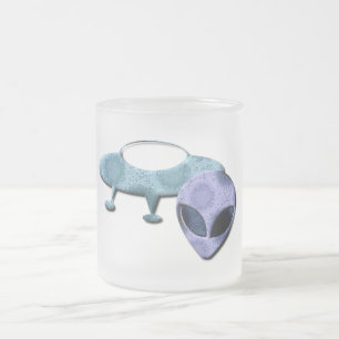 De Cristal Esmerilado Taza helada diseño del espacio exterior
