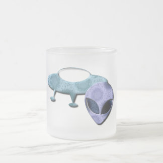 De Cristal Esmerilado Taza helada diseño del espacio exterior