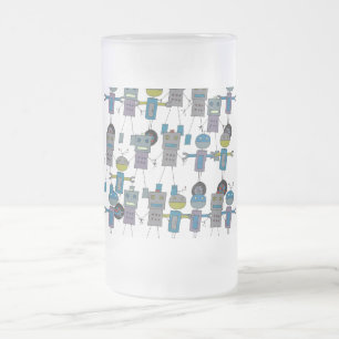 De Cristal Esmerilado Taza helada ejército del robot