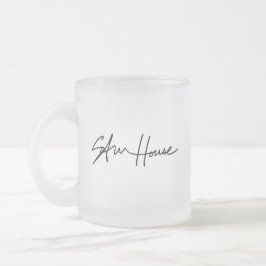 De Cristal Esmerilado Taza helada firma