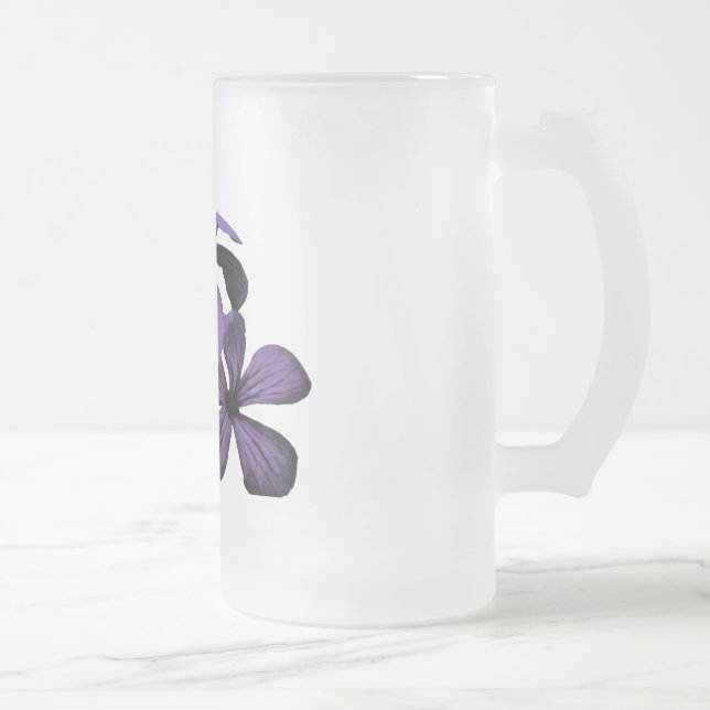 De Cristal Esmerilado Taza helada flores púrpuras (Derecha)