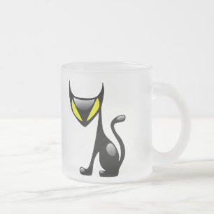 De Cristal Esmerilado Taza helada gato del demonio
