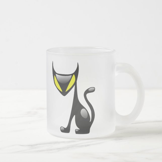 De Cristal Esmerilado Taza helada gato del demonio (Derecha)
