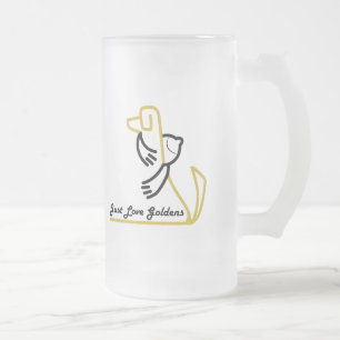 De Cristal Esmerilado Taza helada golden retriever, apenas amor Goldens