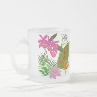 De Cristal Esmerilado Taza Helada Jardín Tropical