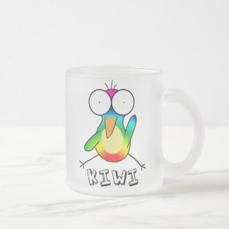De Cristal Esmerilado Taza helada kiwi del arco iris