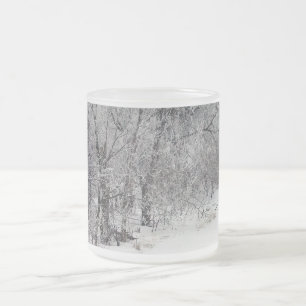 De Cristal Esmerilado Taza helada maderas Nevado