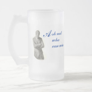 De Cristal Esmerilado Taza helada Obama/JFK