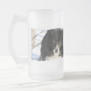 De Cristal Esmerilado Taza helada perro del border collie