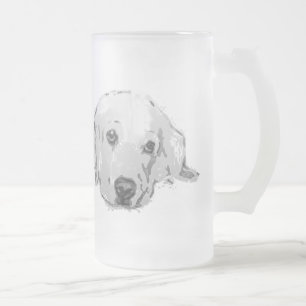 De Cristal Esmerilado Taza helada perro del golden retriever