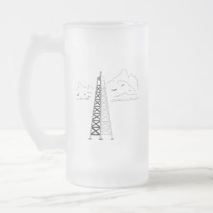 De Cristal Esmerilado Taza Helada Plataforma Petrolífera