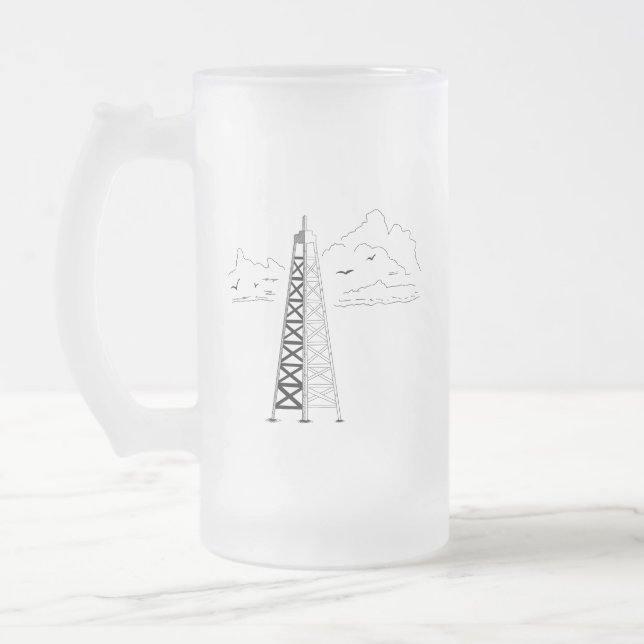 De Cristal Esmerilado Taza Helada Plataforma Petrolífera (Izquierda)