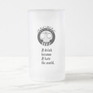 De Cristal Esmerilado Taza helada villan estupenda del empollón atómic
