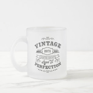 De Cristal Esmerilado Taza Helada Vintage Envejecida a la Perfección
