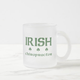 De Cristal Esmerilado Taza irlandesa del Chiropractor