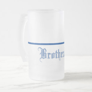 De Cristal Esmerilado Taza Línea-Fraternidad-Helada azul fino