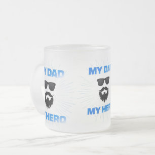 De Cristal Esmerilado Taza Mi Papá Mi Héroe – Regalo Genial para el Día 