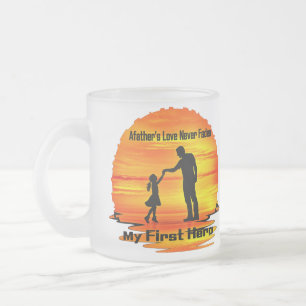 De Cristal Esmerilado Taza Mi Primer Héroe Papá